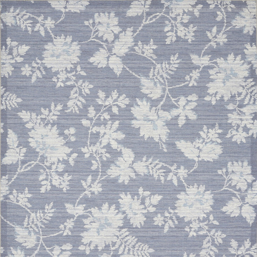 8' X 10' Grey Floral Distressed Washable Area Rug