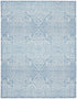 8' X 10' Blue Floral Distressed Washable Area Rug