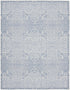 8' X 10' Slate Damask Distressed Washable Area Rug