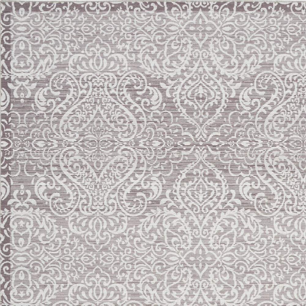 8' X 10' Stone Damask Distressed Washable Area Rug