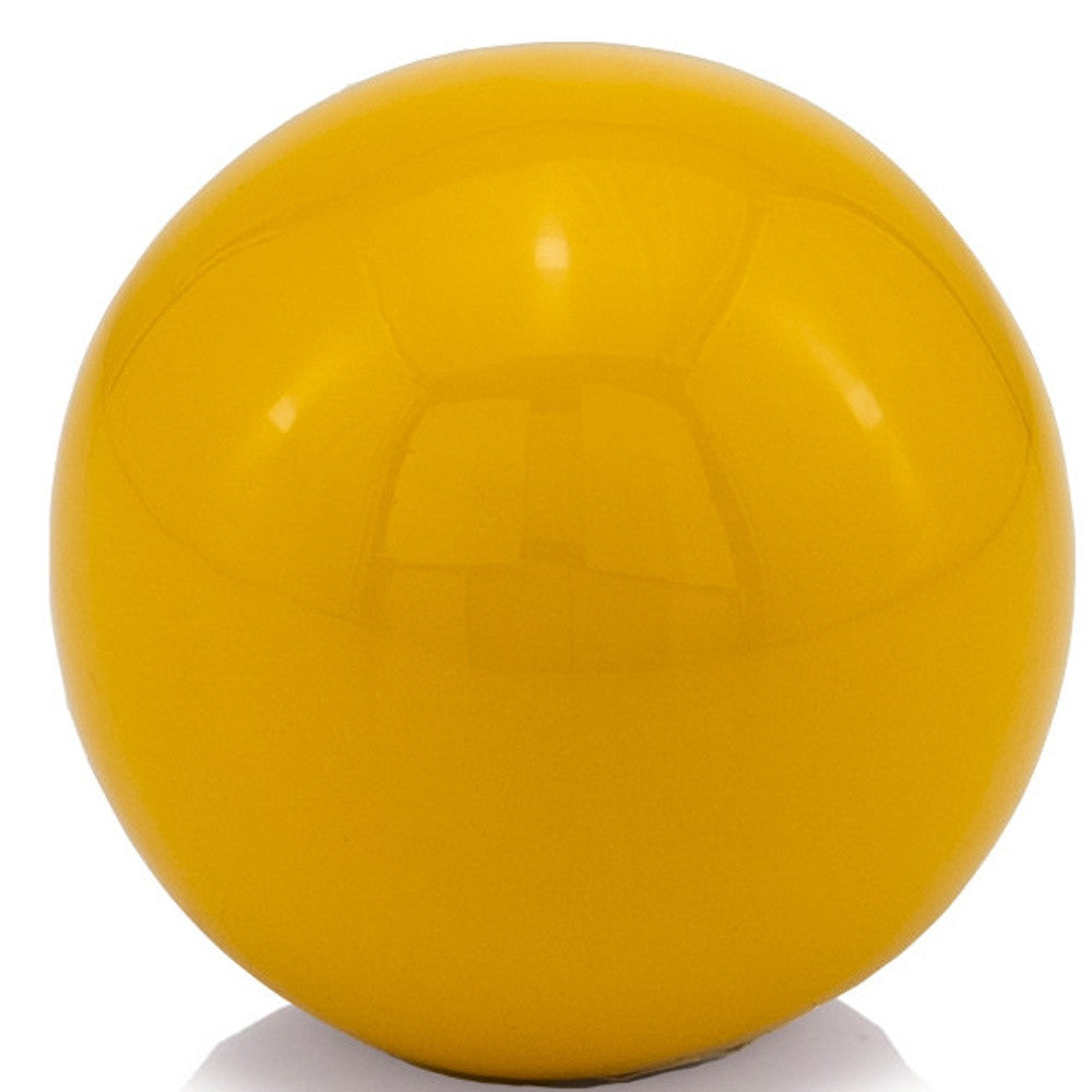 3" Yellow Metal Decorative Orb