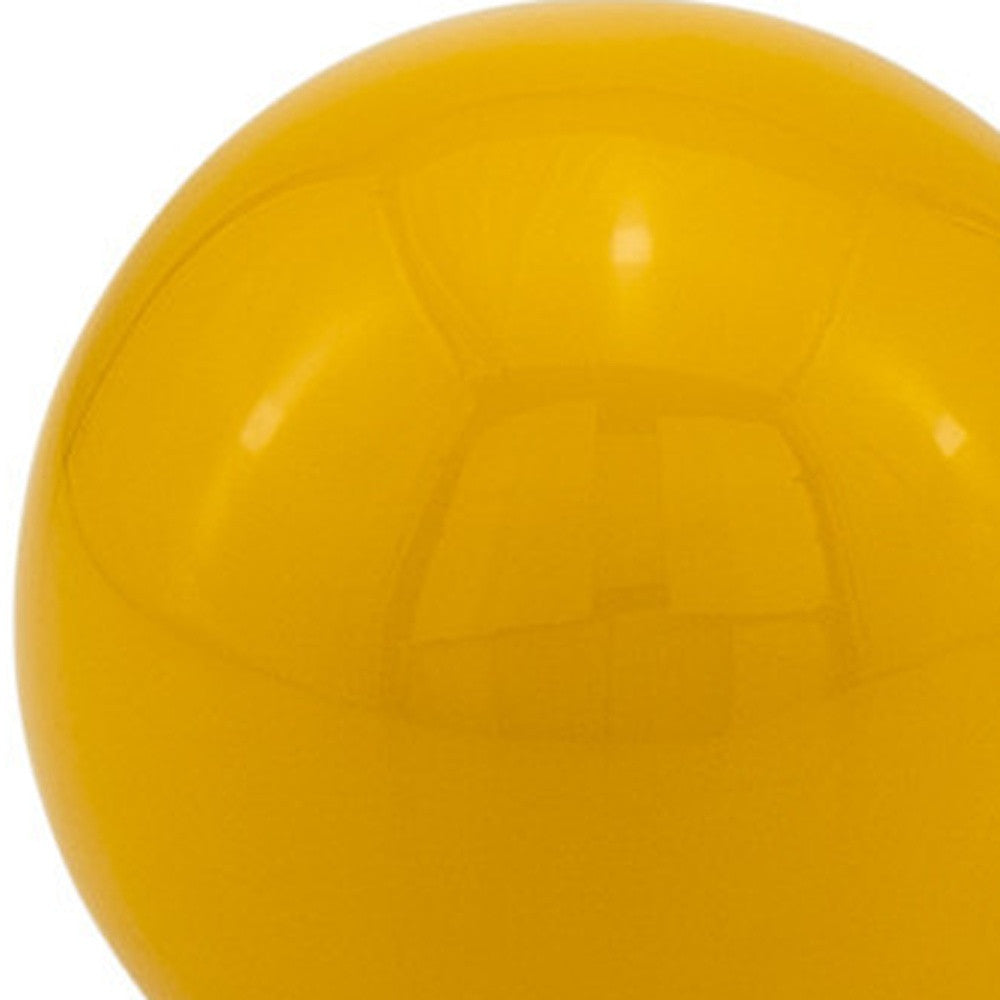 Set of 2 Yellow Enameled Aluminum Spheres