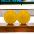 Set of 2 Yellow Enameled Aluminum Spheres