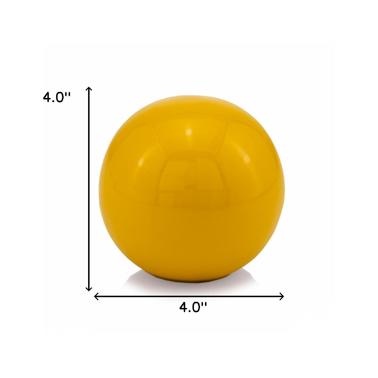 4" Yellow Metal Decorative Orb