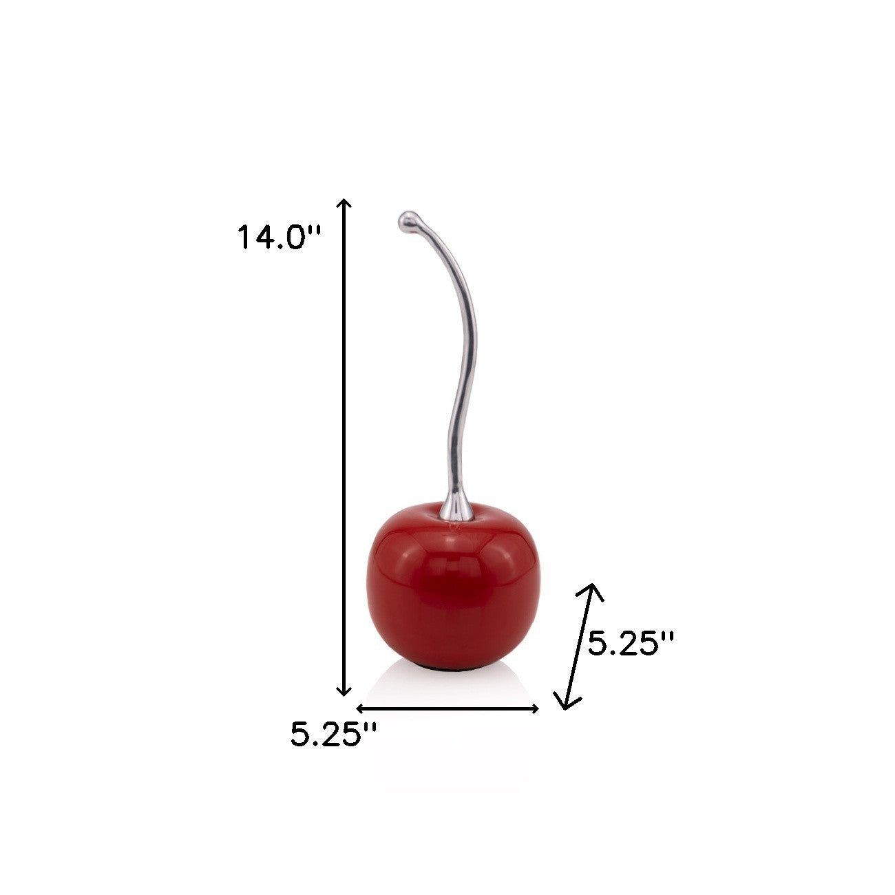 14" Red and Silver Enamel Cherry Sculpture