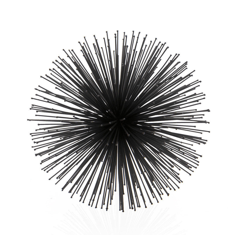 10" Black Metal Spiky Sphere