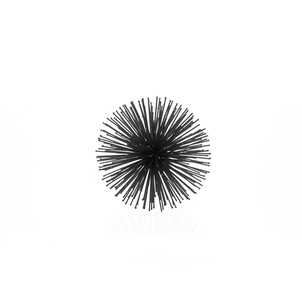 6" Black Metal Spiky Sphere