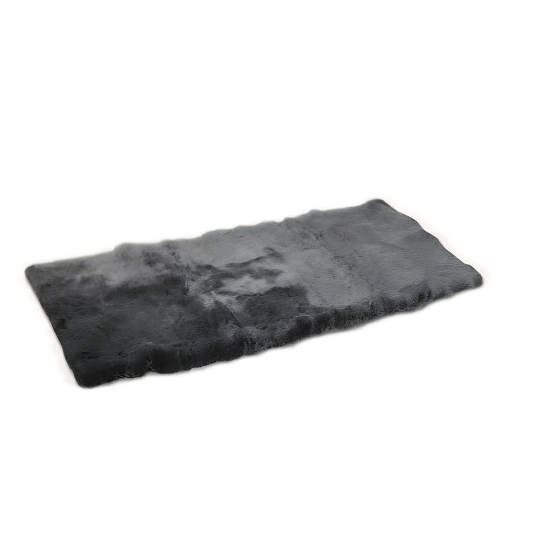 Charcoal Plain Weave New Zealand Sheepskin Solid Color Throw Blanket