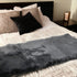 Charcoal Plain Weave New Zealand Sheepskin Solid Color Throw Blanket