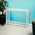 12" Clear and Silver Glass Frame Console Table