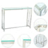 12" Clear and Silver Glass Frame Console Table