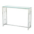 12" Clear and Silver Glass Frame Console Table