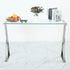 12" Clear and Silver Glass Frame Console Table