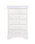 16" White Solid Wood Five Drawer Chest with LED Lighting