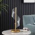 19" Gold Modern Swirl Metal and  Acrylic LED Table Lamp