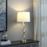 30" Brushed Gold Geo Glass Table Lamp With Shade