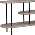 31" White and Gray Iron and Solid Wood Three Tier Bookcase