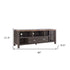 60" Dark Grey Faux Marble And Manufactured Wood Cabinet Enclosed Storage TV Stand