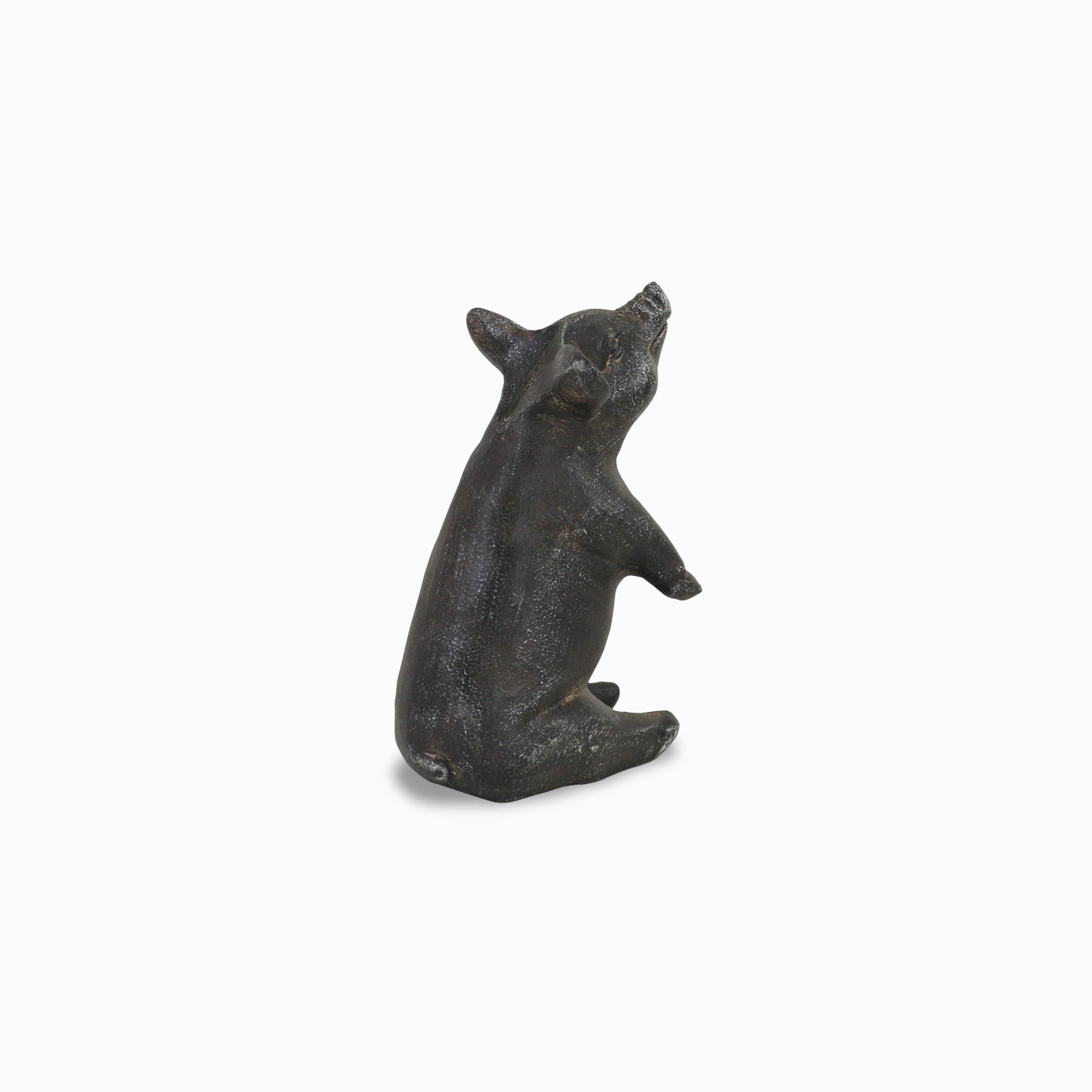 8" Black Rustic Metal Pig Figurine