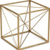 8" Gold Metal Abstract Geo Cube Sculpture