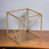 8" Gold Metal Abstract Geo Cube Sculpture