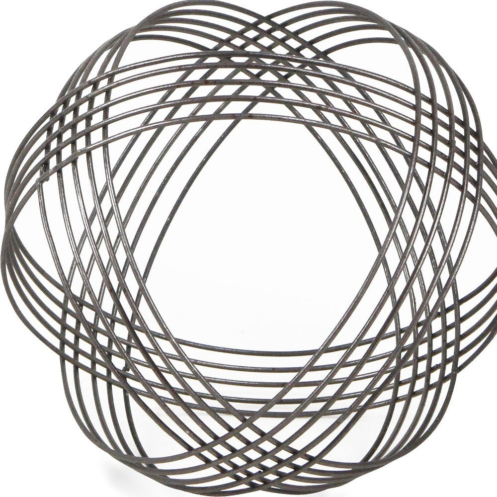 8.5" Gray Metal Decorative Orb