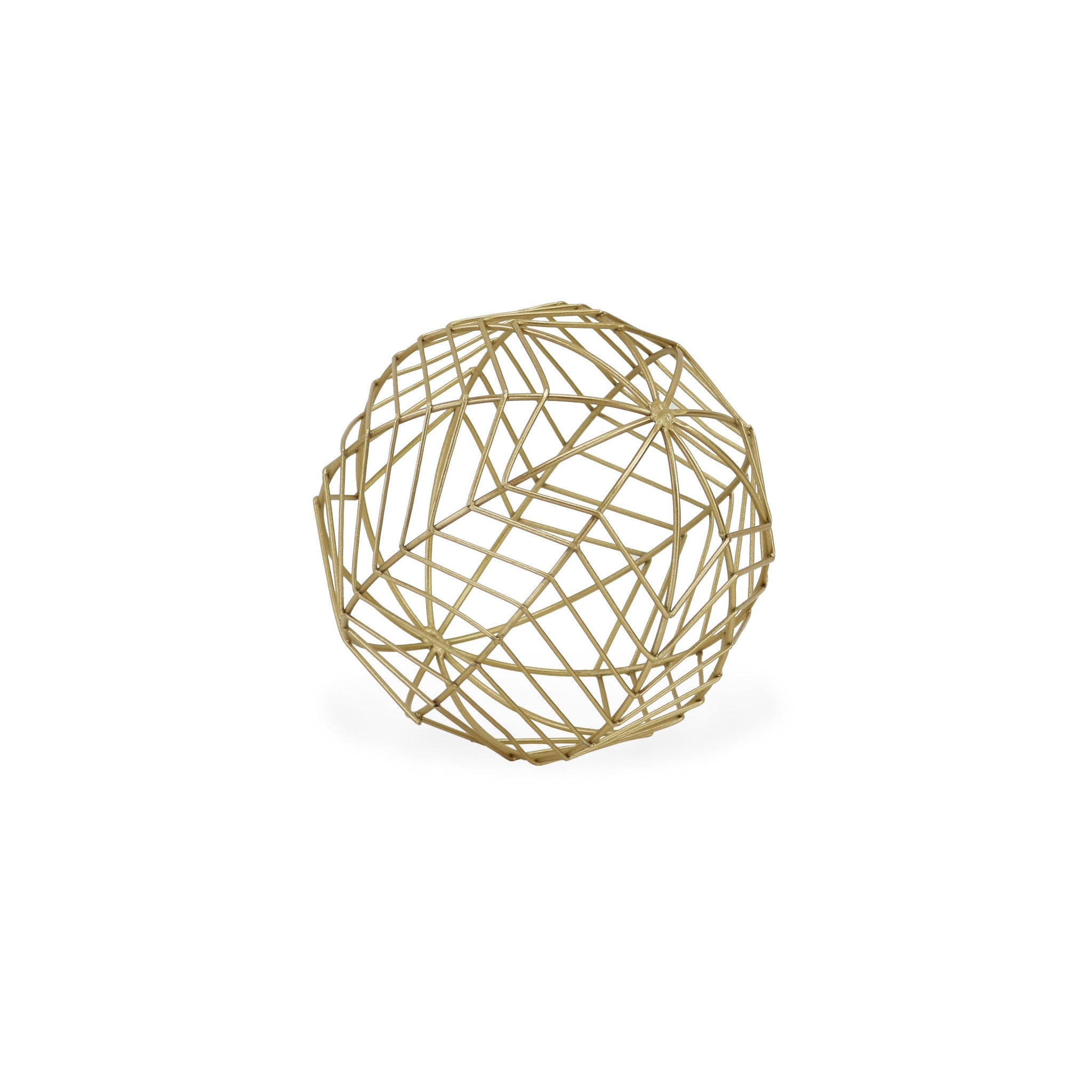 7" Gold Metal Decorative Orb