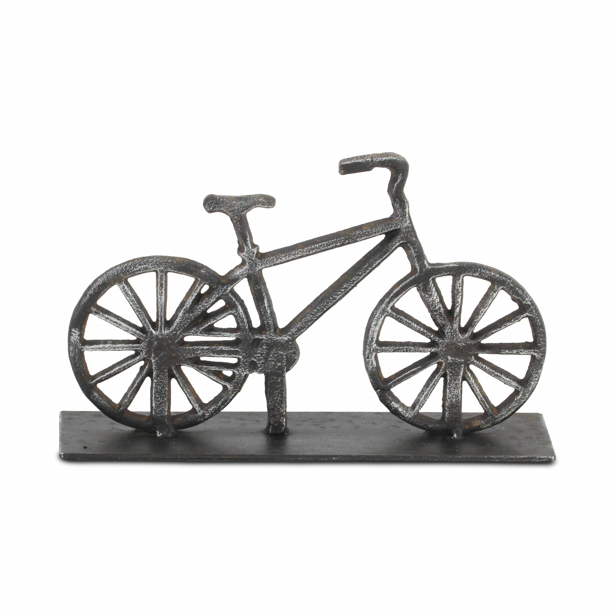 8" Black Metal Bicycle Hand Painted Sculpture