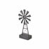 21" Gray Metal Windmill Hand Painted Sculpture