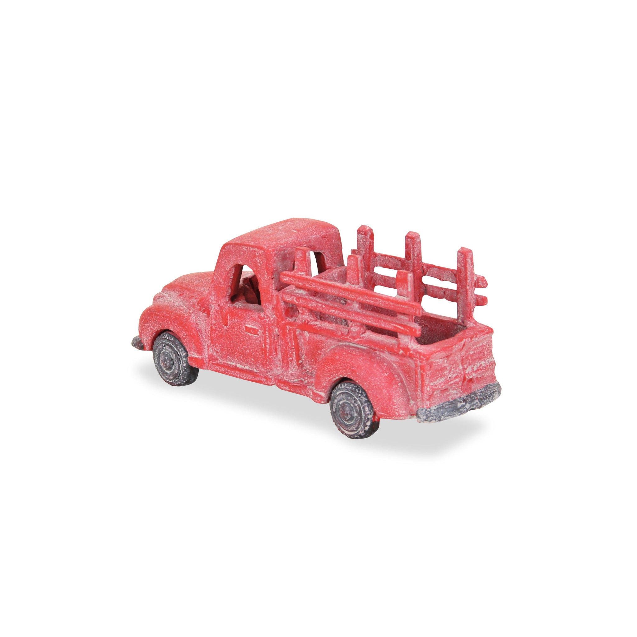 5" Red Metal Truck Hand Painted Decorative Truck