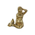 6" Antiqued Brass Cast Iron Mermaid Hand Painted Statue