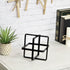 6" Black Metal Abstract Cube Sculpture