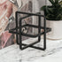 6" Black Metal Abstract Cube Sculpture