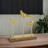 12" Gold Metal Bird Hand Painted Sculpture