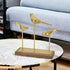 12" Gold Metal Bird Hand Painted Sculpture