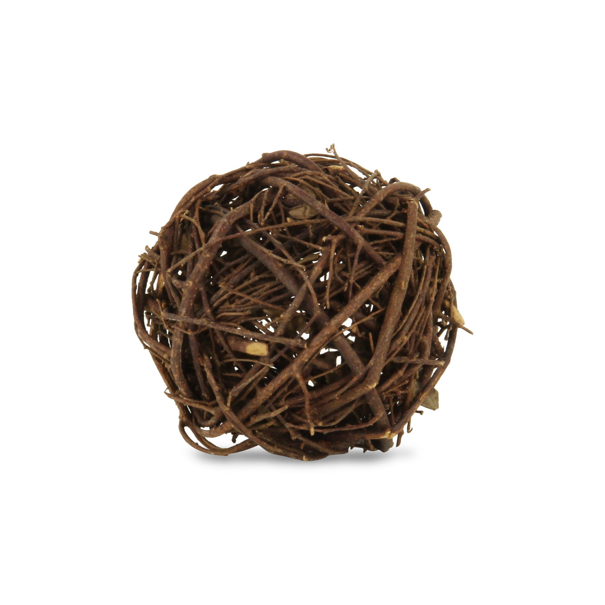 3" Dark Brown Rustic Woven Wicker Decorative Orb