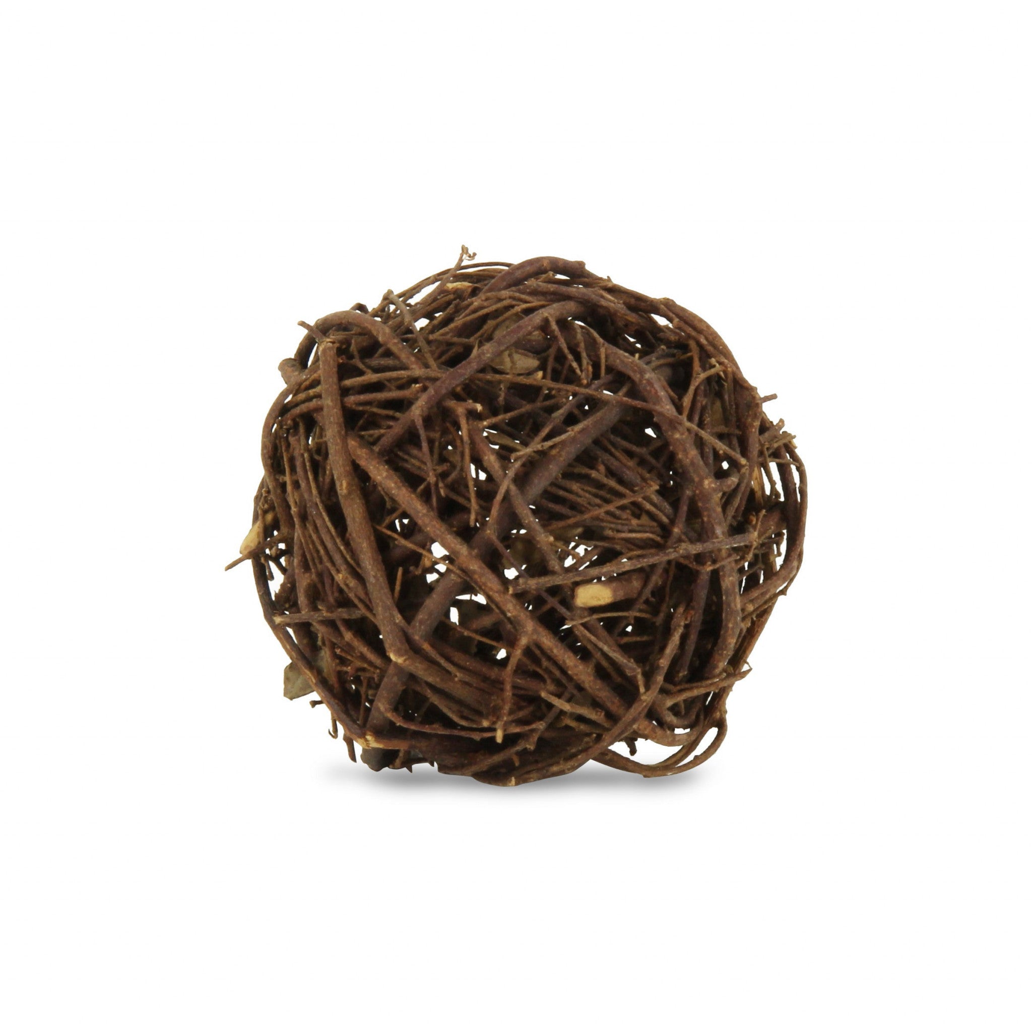 3" Dark Brown Rustic Woven Wicker Decorative Orb