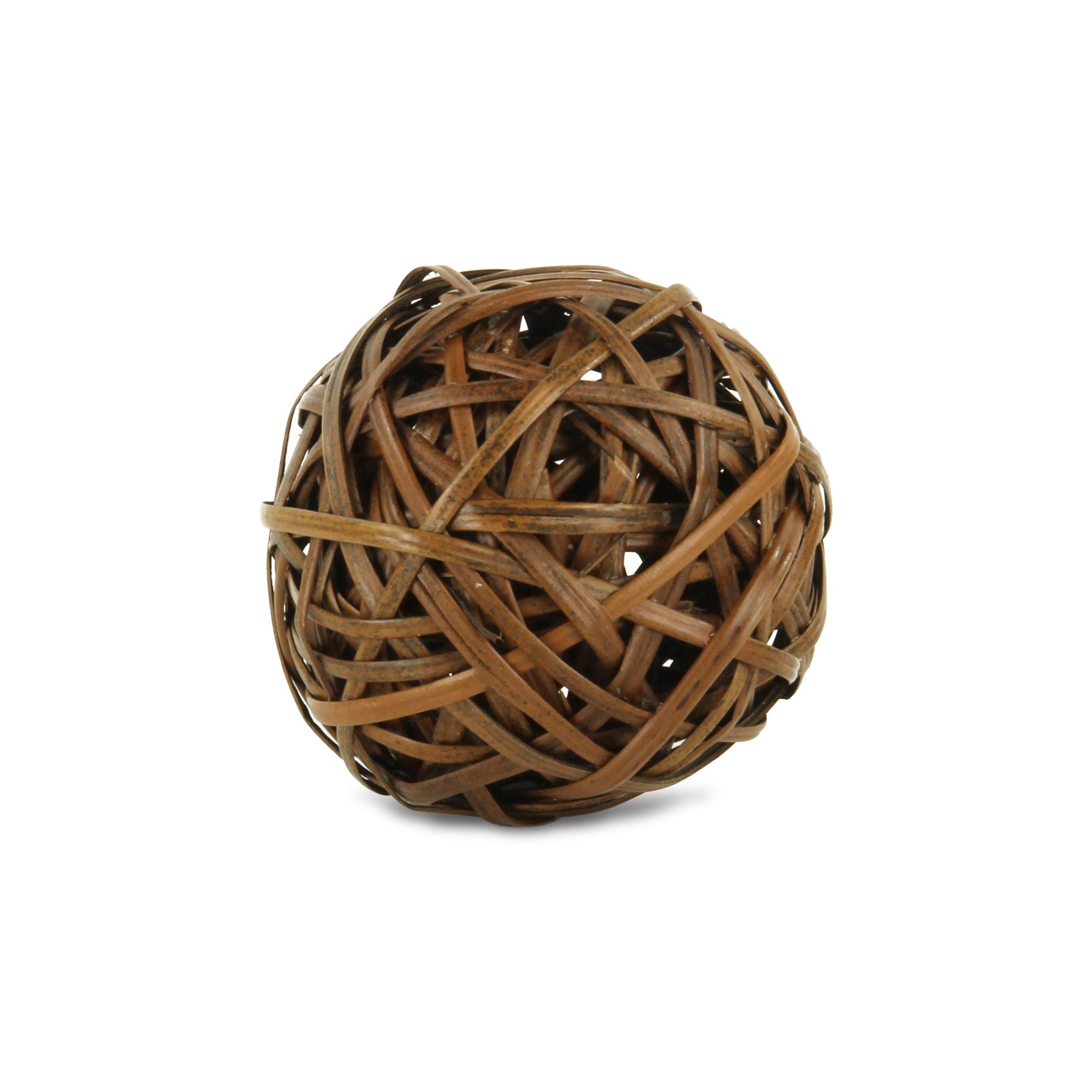 3" Brown Woven Wicker Orb Decorative Orb