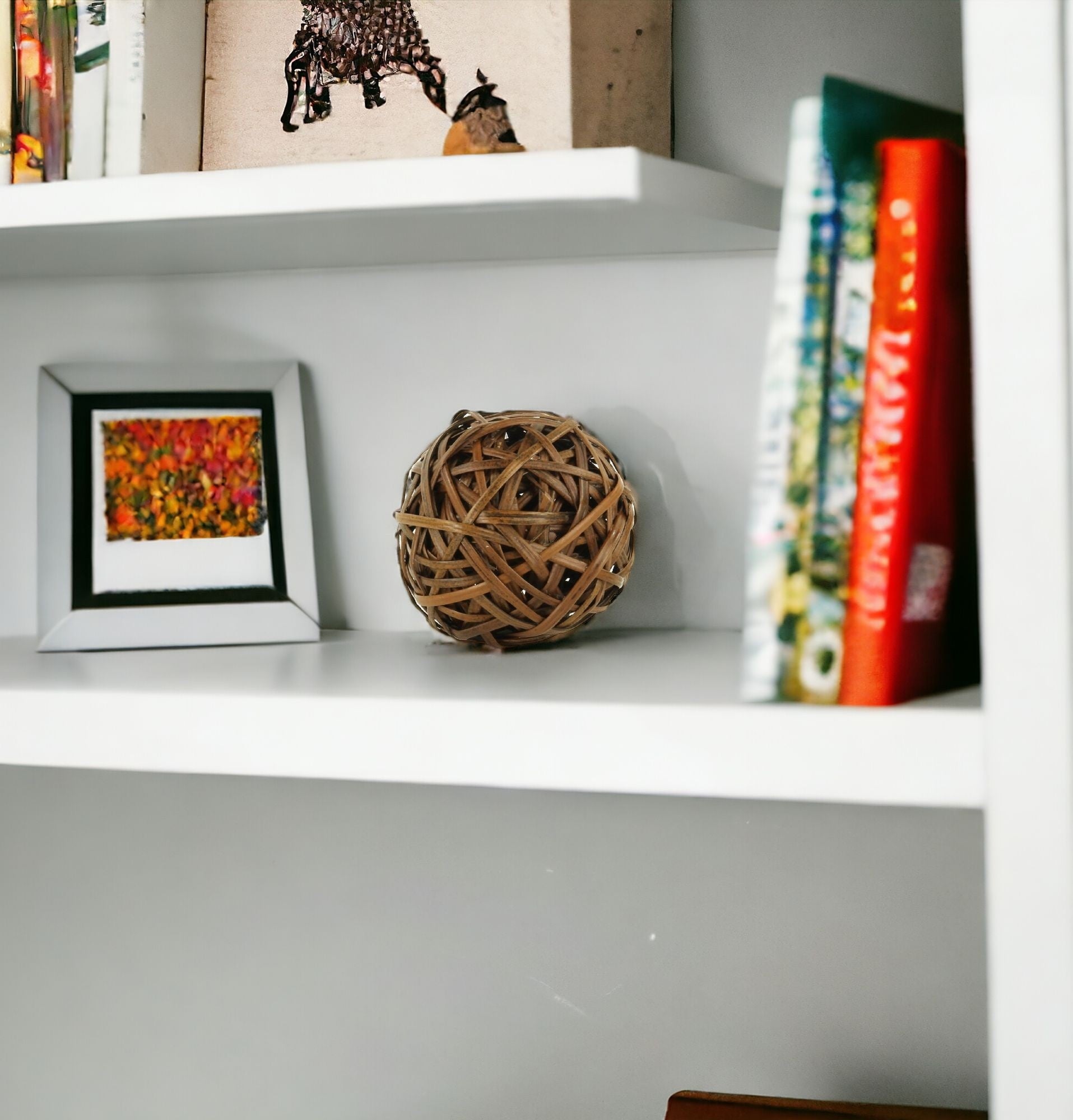 3" Brown Woven Wicker Orb Decorative Orb