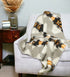 Gray Knitted Sherpa Geometric Reversable Throw