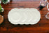 White Four Piece Round Scallop Stoneware Service For Four Salad Plate Set