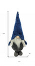 27" Blue And Gray Fabric Standing Gnome