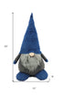 23" Blue And Gray Fabric Standing Gnome Sculpture