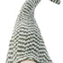 20" Green and White Chevron Hat Fabric Standing Gnome Sculpture