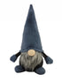 18" Slate Blue And Gray Fabric Standing Gnome Sculpture