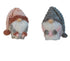 Set Of Two 11" Grey And Pink Fabric Christmas Gnome