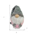 Set Of Two 11" Grey And Pink Fabric Christmas Gnome