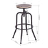 Set of Two 30" Natural And Black Steel Swivel Backless Bar Chairs