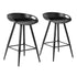 Set of Two 24" Black Steel Backless Counter Height Bar Chairs