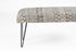 47" Charcoal Gray and White Black Leg Abstract Floral Upholstered Bench